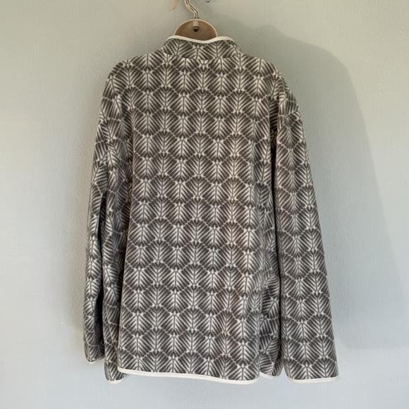 Karen Scott Sport plus gray white fleece scallop print full zip jacket size 3X - Picture 7 of 8